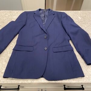 Men’s Navy Blue Egara Suit—40 Long Jacket, 34 Waist Pants